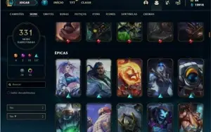 Conta ouro 2 com TODOS os champs e 331 Skins + 5 Vitoriosas
