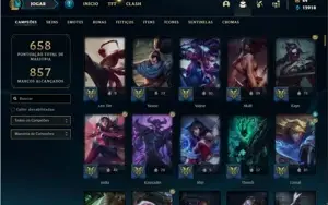 Conta ouro 2 com TODOS os champs e 331 Skins + 5 Vitoriosas