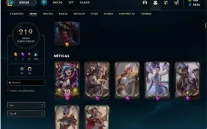 Conta ouro 1 com 141 Champs e 219 Skins + 6 Prestigios