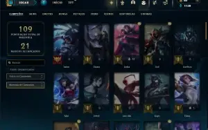 Esmeralda 1 com 70 Champs e 22 Skins ( JG / MID / TOP )