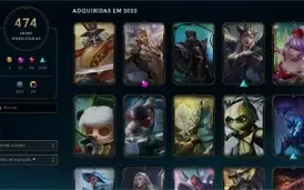 conta lol 474 skins baratinha