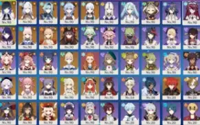 Genshin Impact AR60 51 Personagens (19T5) + Honkai Impact 3