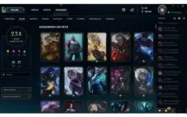 Conta LOL Platina 3 com 243 skins e todos os champs