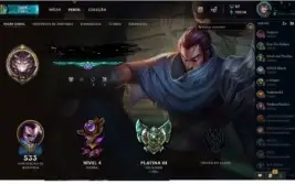 Conta LOL Platina 3 com 243 skins e todos os champs