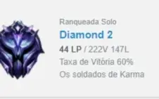 Conta Diamante 2 League of Legends- pode trocar e-mail/senha