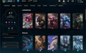 Conta ouro 4 com 53 Champs e 47 Skins