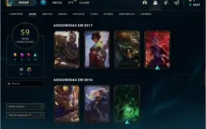 Conta level 117 com Rammus Rei e 58 skins, Elo: Ouro 4