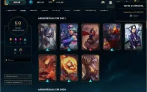 Conta level 117 com Rammus Rei e 58 skins, Elo: Ouro 4