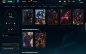 Conta level 117 com Rammus Rei e 58 skins, Elo: Ouro 4