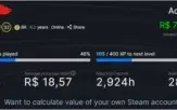 Conta steam com mais de 3 mil reais em jogos.