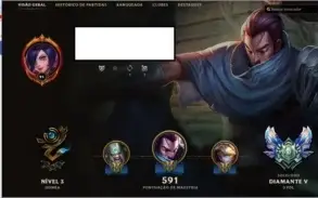 CONTA DIAMANTE 3 COM MMR DE MESTRE ! SEASON ANTERIOR MESTRE 
