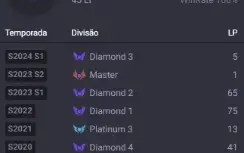 CONTA DIAMANTE 3 COM MMR DE MESTRE ! SEASON ANTERIOR MESTRE 