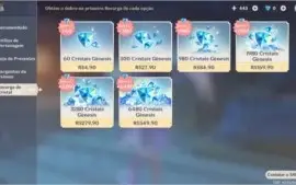 GENSHIN IMPACT CONTA COM GANYU, ZHONG e MONA 5⭐AR5