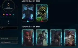 CONTA SMURF LOL 🌟 DIAMANTE 4 🌟 6 SKINS 🌟 45 CAMPEOES