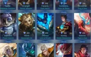 CONTA MOBILE LEGENDS 207 SKINS