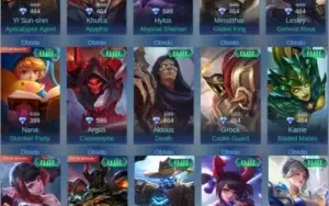 CONTA MOBILE LEGENDS 207 SKINS
