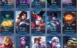 CONTA MOBILE LEGENDS 207 SKINS