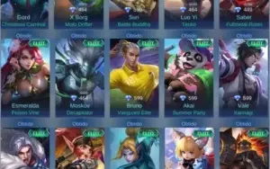 CONTA MOBILE LEGENDS 207 SKINS