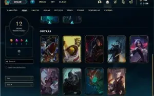 Conta unranked com 41 Champs e 12 Skins