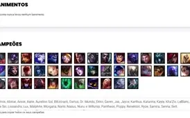 Conta unranked com 41 Champs e 12 Skins