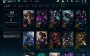 Conta unranked com 41 Champs e 12 Skins