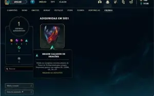 Conta unranked com 41 Champs e 12 Skins