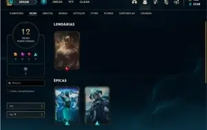 Conta unranked com 41 Champs e 12 Skins