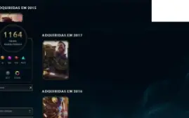 Conta de lol com 1164 skins / 2034 Cromas e 327 skins legado