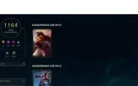 Conta de lol com 1164 skins / 2034 Cromas e 327 skins legado