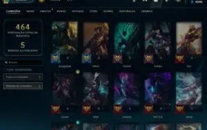 Conta de lol com 1164 skins / 2034 Cromas e 327 skins legado