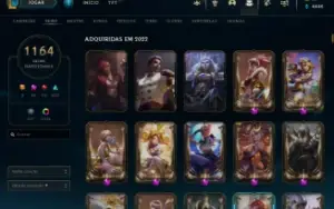 Conta de lol com 1164 skins / 2034 Cromas e 327 skins legado