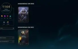 Conta de lol com 1164 skins / 2034 Cromas e 327 skins legado