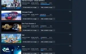 conta steam com marvel avengers, raft, euro truck, seen e WE