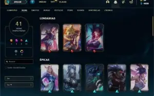 Platina 4 com 60 Champs e 41 Skins
