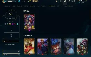 Unranked com 140 Champs e 51 Skins ( ADC / MID / JG )