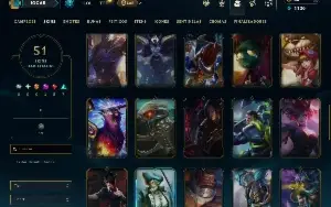 Unranked com 140 Champs e 51 Skins ( ADC / MID / JG )