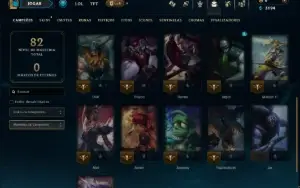 Unranked com 20 Champs e 10 Skins
