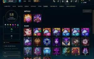 Unranked com 20 Champs e 10 Skins