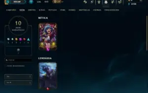 Unranked com 20 Champs e 10 Skins