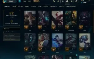 Unranked com 20 Champs e 10 Skins