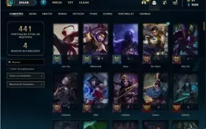 Conta Unranked com 133 Champs e 81 Skins ( 5 Vitoriosas )