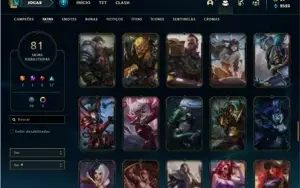 Conta Unranked com 133 Champs e 81 Skins ( 5 Vitoriosas )