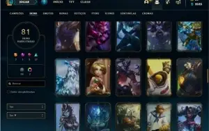 Conta Unranked com 133 Champs e 81 Skins ( 5 Vitoriosas )