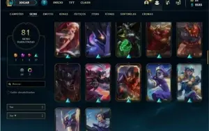 Conta Unranked com 133 Champs e 81 Skins ( 5 Vitoriosas )