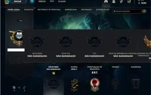 Conta Unranked com 133 Champs e 81 Skins ( 5 Vitoriosas )