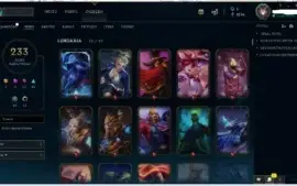 Conta Lol , todos os champs, 233 skins