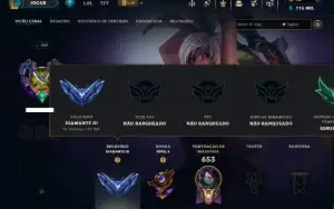 Diamante 3 com TODOS os Champs e 122 Skins (MID / ADC / JG)