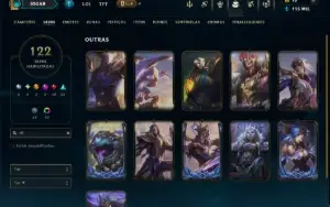 Diamante 3 com TODOS os Champs e 122 Skins (MID / ADC / JG)