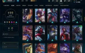 Diamante 3 com TODOS os Champs e 122 Skins (MID / ADC / JG)