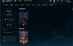 Conta prata 1 com 143 Champs e 153 Skins + 4 Vitoriosas